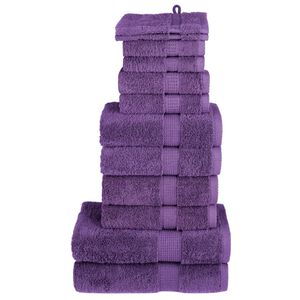 vidaXL 12pcs Conjunto toalhas banho premium SOLUND 600 gsm roxo