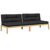 vidaXL Sof&aacute;s centro paletes p/ jardim 2pcs c/ almofad&otilde;es ac&aacute;cia maci&ccedil;a