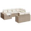vidaXL 10 pcs conjunto de sof&aacute;s p/ jardim com almofad&otilde;es vime PE bege