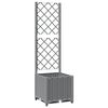 vidaXL Vaso/floreira jardim c/ treli&ccedil;a 40x40x136 cm PP cinzento-claro