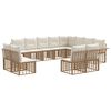 vidaXL Conjunto de Sof&aacute;s para Exterior 12 pcs Natural e Branco Creme