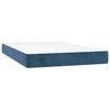 vidaXL Cama boxspring com colch&atilde;o 120x200 cm veludo azul-escuro