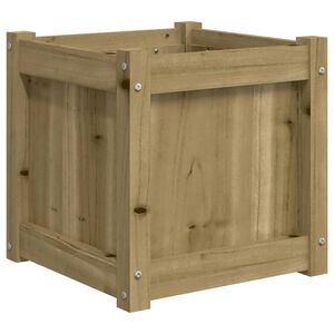vidaXL Vaso/floreira de jardim 40x40x40 cm madeira de pinho impregnada