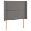 vidaXL Cabeceira cama c/ abas couro artif. 103x16x118/128 cm cinzento