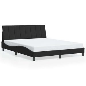 vidaXL Estrutura de cama sem colch&atilde;o Hanko 160x200 cm veludo preto