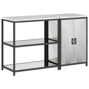 vidaXL Conjunto de Armazenamento de Cozinha HATTEM 2 unid. Prateado