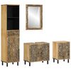vidaXL 4 pcs conj. m&oacute;veis p/ casa de banho madeira de mangueira maci&ccedil;a