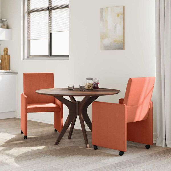 vidaXL Cadeiras de Jantar com Rodas com rodas 2 pcs Laranja Vermelho