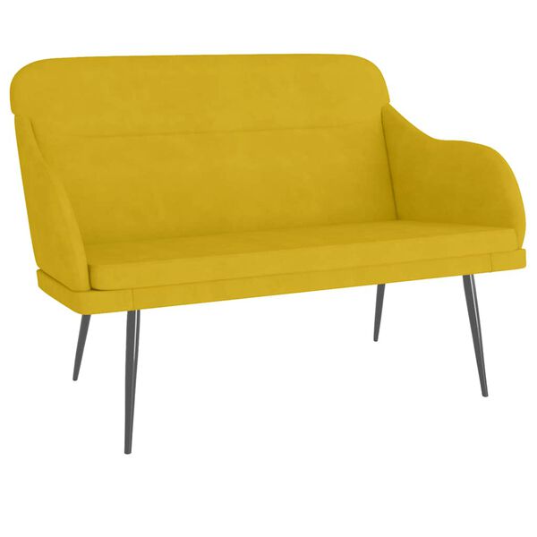 vidaXL Banco 110x76x80 cm veludo amarelo