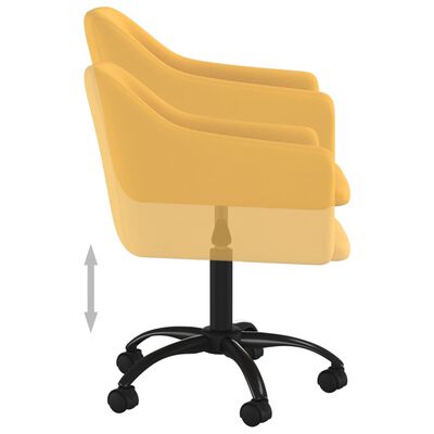 vidaXL Cadeiras de jantar giratórias 2 pcs veludo amarelo