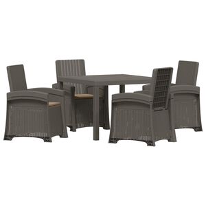vidaXL Conjunto de Jantar para Jardim 5 unid. Cinza Claro e Taupe PP