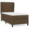 vidaXL Cama com molas/colch&atilde;o 100x200 cm tecido castanho-escuro