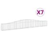 vidaXL Cestos gabi&atilde;o arqueados 7 pcs 400x30x40/60 cm ferro galvanizado