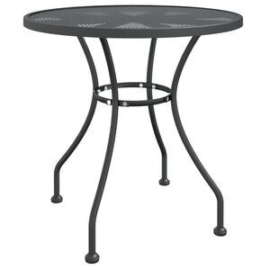 vidaXL Mesa de jardim &Oslash;80x72 cm malha metal expandido antracite