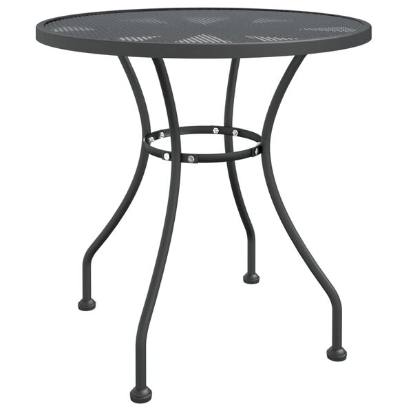 vidaXL Mesa de jardim Ø80x72 cm malha metal expandido antracite