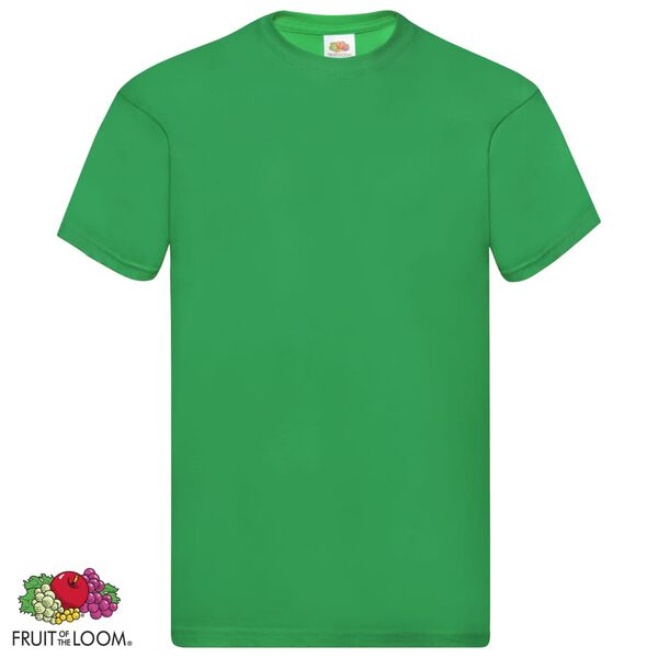 Fruit of the Loom T-shirts originais 5 pcs algod&atilde;o M verde