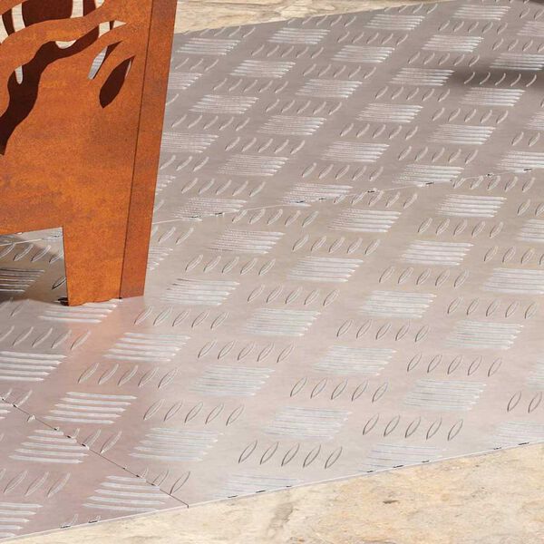 vidaXL Degrau Retangular 4 pcs Prateado 90 x 50 cm Alum&iacute;nio