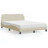 vidaXL Cama com colch&atilde;o Dover 140x200 cm tecido cor creme