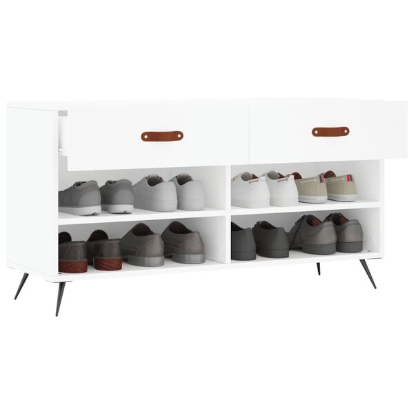 vidaXL Banco sapateira 102x35x55 cm derivados de madeira branco