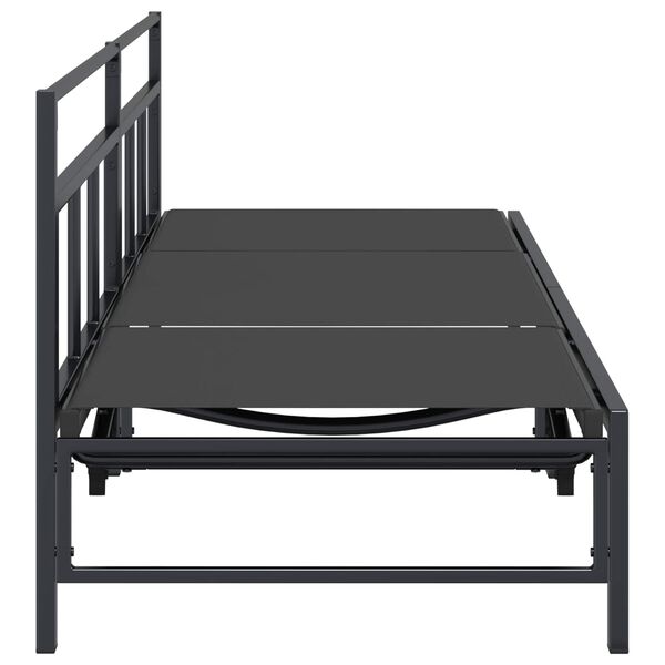 vidaXL Espregui&ccedil;adeira Preto 200 x 62 x 59,5 cm Textilene