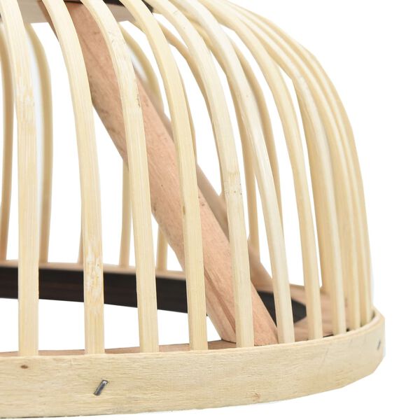 vidaXL Candeeiro suspenso semicircular 37x15,5 cm 40 W E27 bambu