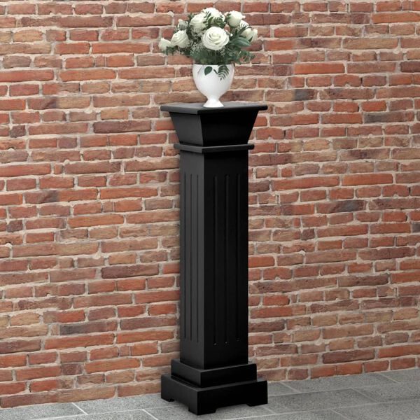 vidaXL Suporte p/ plantas pilar quadrado 17x17x66 cm MDF preto