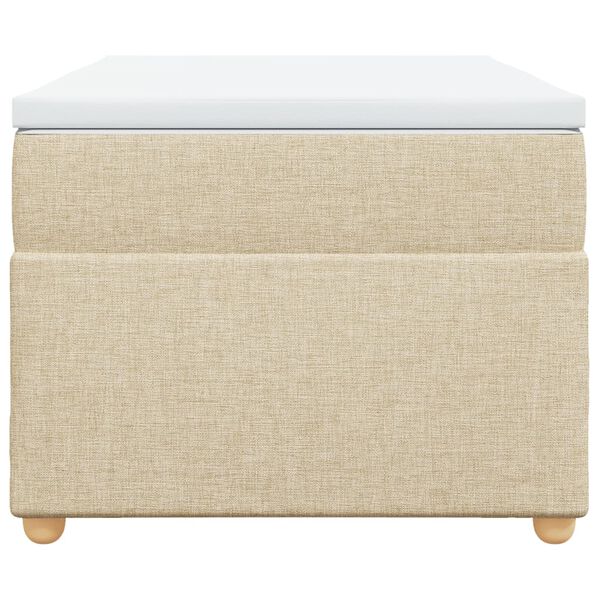 vidaXL Cama com molas/colch&atilde;o 90x200 cm tecido cor cr&egrave;me