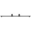 vidaXL Kit de ferragens para porta deslizante 200 cm a&ccedil;o preto
