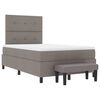 vidaXL Cama Box com colch&atilde;o Cinzento-acastanhado 120 x 190 cm tecido