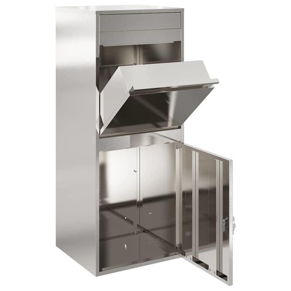 vidaXL Caixa para entrega de pacotes Prateado 47,5 x 38 x 59 cm