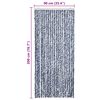 vidaXL Cortina anti-insetos 90x200 cm chenille azul e branco