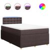 vidaXL Cama boxspring com colch&atilde;o 120x190 cm tecido castanho-escuro