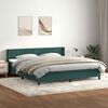 vidaXL Cama com molas/colch&atilde;o 180x210 cm veludo verde-escuro