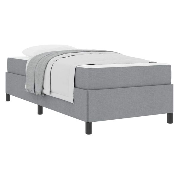 vidaXL Cama Box com colch&atilde;o Cinzento-claro 90 x 190 cm tecido