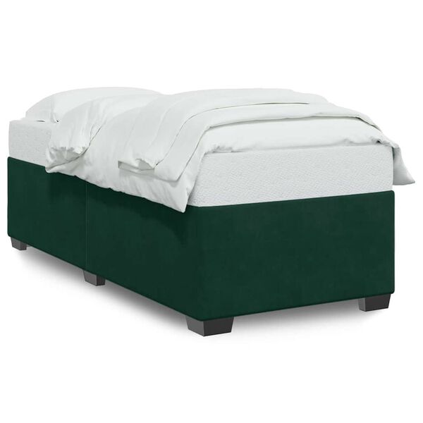 vidaXL Estrutura de cama sem colch&atilde;o 80x200 cm veludo verde-escuro