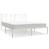 vidaXL Estrutura de cama com cabeceira 160x200 cm metal branco