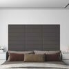 vidaXL Painel de parede 12 pcs 60x15cm tecido 1,08 m&sup2; cor cinza-escuro