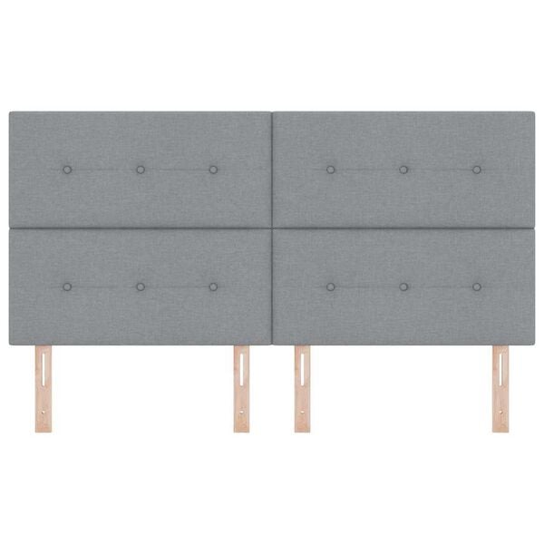 vidaXL Cabeceira com cabeceira Cinzento-claro 180 cm Couro Sint&eacute;tico