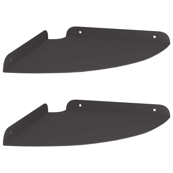 vidaXL Prateleira de Parede com prateleira 2 pcs Preto 24 x 24 x 2 cm