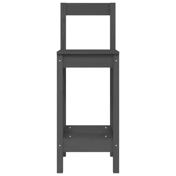 vidaXL Cadeiras de bar 2 pcs 40x41,5x112 cm pinho maciço cinzento