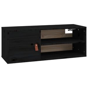 vidaXL Arm&aacute;rio de parede 80x30x30 cm madeira de pinho maci&ccedil;a preto