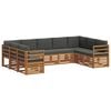 vidaXL Conjunto de Sof&aacute;s para Exterior 9 unid. Natural e Antracite