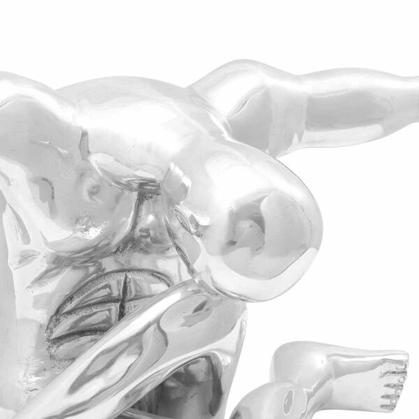 vidaXL Escultura Prateado 91,5 x 32 x 33 cm Alumínio