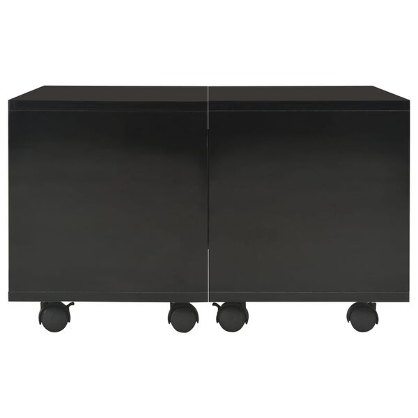 vidaXL Mesa de centro 60x60x35 cm contraplacado preto brilhante