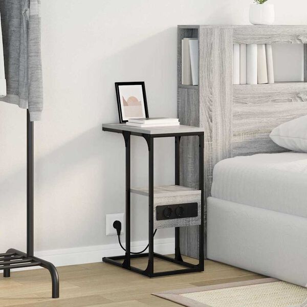 vidaXL Arm&aacute;rio de Cabeceira Sonoma cinzento 41.5 x 26 x 60.5 cm