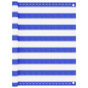 vidaXL Tela de varanda 90x300 cm PEAD azul e branco