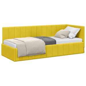 vidaXL Estrutura de Cama de Canto Amarelo 80 x 200 cm Veludo
