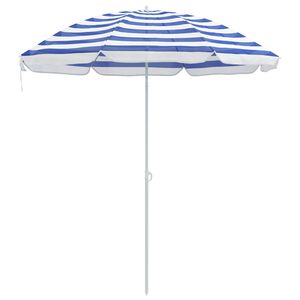 vidaXL Guarda-sol de Jardim 240 cm Poli&eacute;ster 170T Azul e Branco