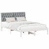 vidaXL Estrutura de Cama com Cabeceira Estofada Branco 135 x 190 cm