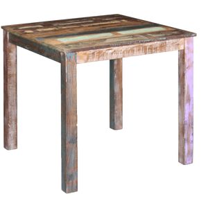 vidaXL Mesa de jantar 80x82x76 cm madeira reciclada maci&ccedil;a